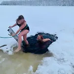 Authentic Log With Hot Tub